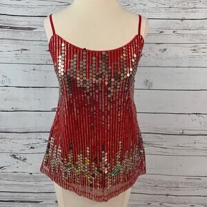 Rue21 red silver sequin camisole